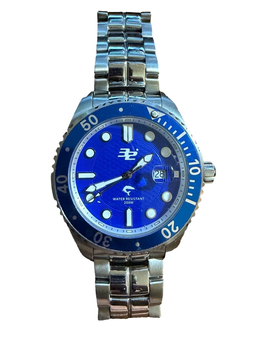 32 Degrees Blacktip Men's Diver Watch 46mm Blue Dial Quartz 200m
